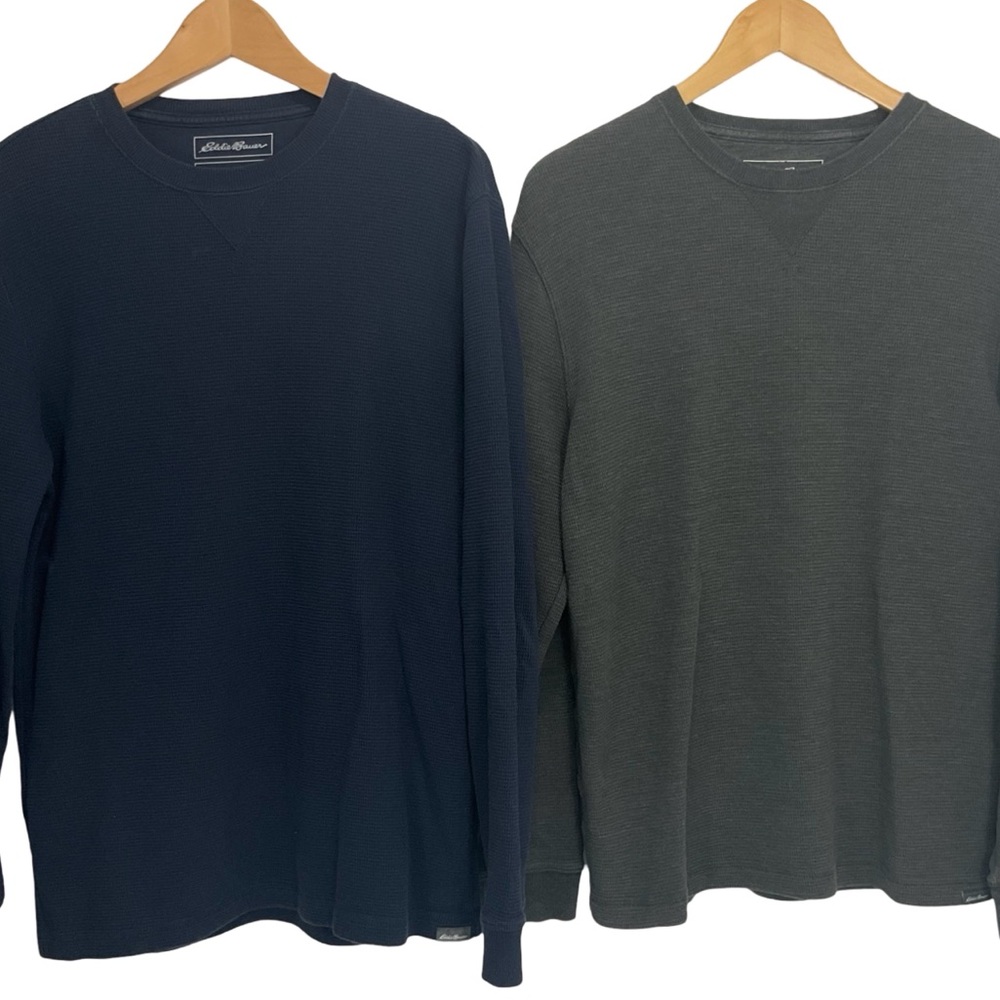 Pair of Men’s Eddie Bauer Waffle Knit Tops Size M